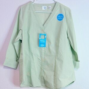 🆕 Riders by Lee Easy Care Green Button-Up Shirt XL 💚Wrinkle Resistant Modern Fit